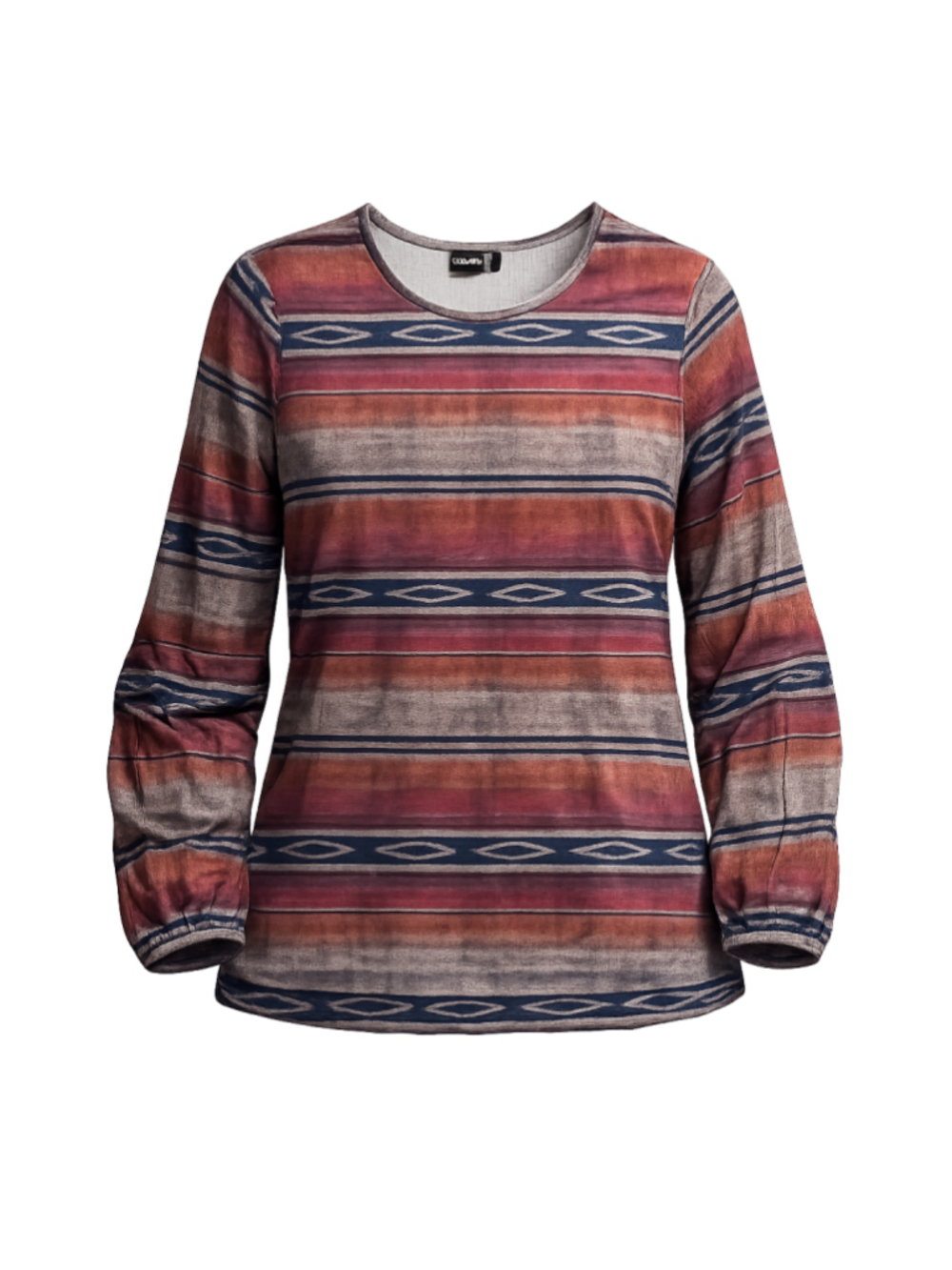 Women's Cruel Denim Long Sleeve Tee XXL Red Blue Striped, western print
278